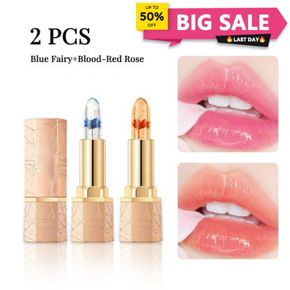 🔥LAST DAY - BUY 1 GET 1 FREE JUST $9.99 EACH👄Crystal Flower Temperature Color Change Jelly Lipstick
