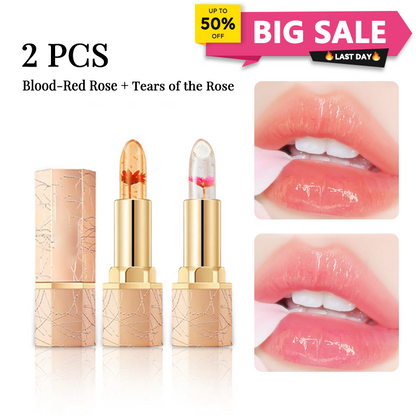 🔥LAST DAY - BUY 1 GET 1 FREE JUST $9.99 EACH👄Crystal Flower Temperature Color Change Jelly Lipstick