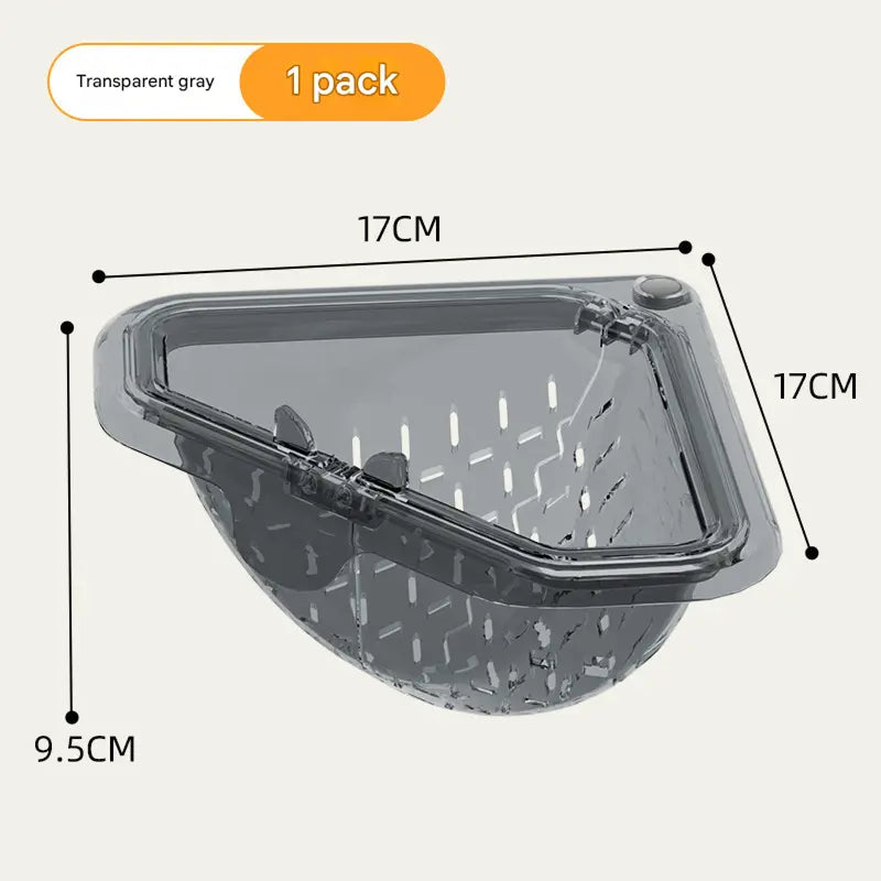 Magnetic draining triangular kitchen sink filter