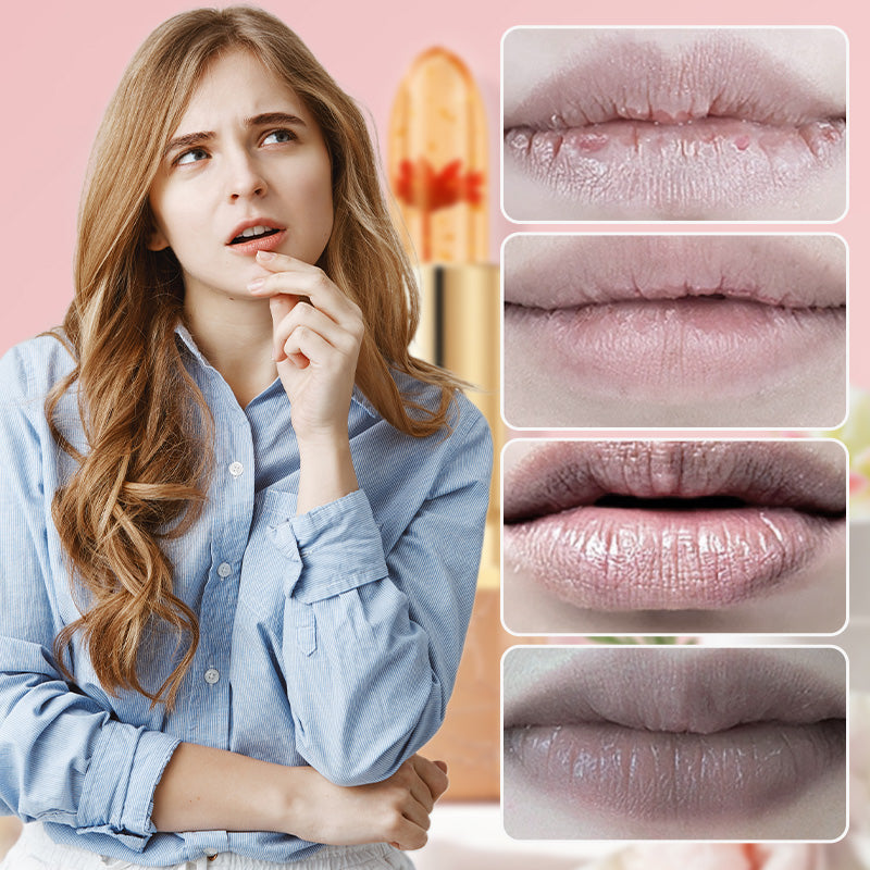🔥LAST DAY - BUY 1 GET 1 FREE JUST $9.99 EACH👄Crystal Flower Temperature Color Change Jelly Lipstick