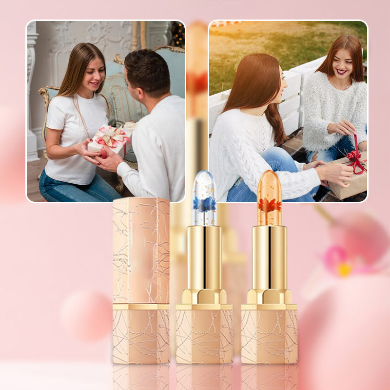 🔥LAST DAY - BUY 1 GET 1 FREE JUST $9.99 EACH👄Crystal Flower Temperature Color Change Jelly Lipstick
